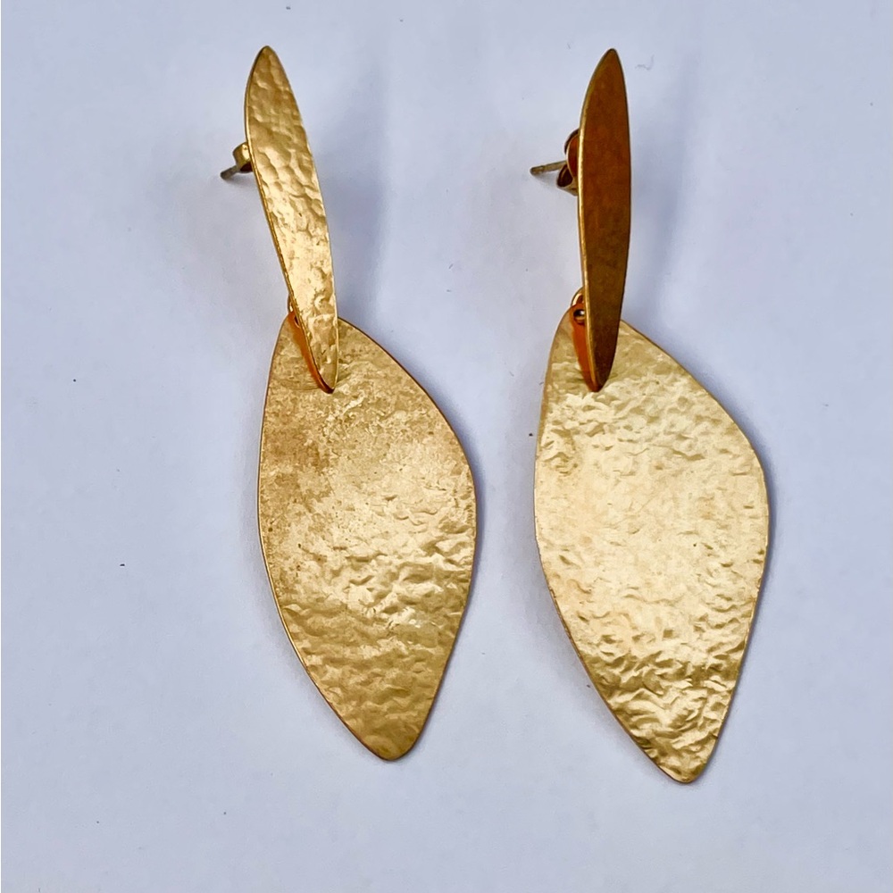 Herve Van Der Straeten Gold Textured Earrings